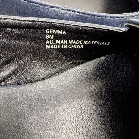 19V69 ITALIA by Alessandro Versace 'Gemma' Navy Flats Shoes Silver Tone Studs 8M