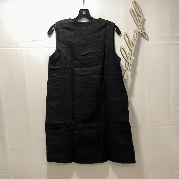 Black Linen Melanie Dress