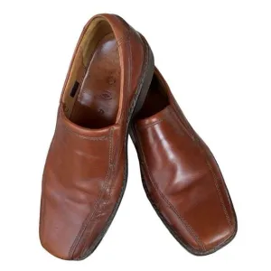 ECCO Jersey Loafer Mens Size 9 EU 42 Slip On Casual Light Brown Tan Dress Shoes