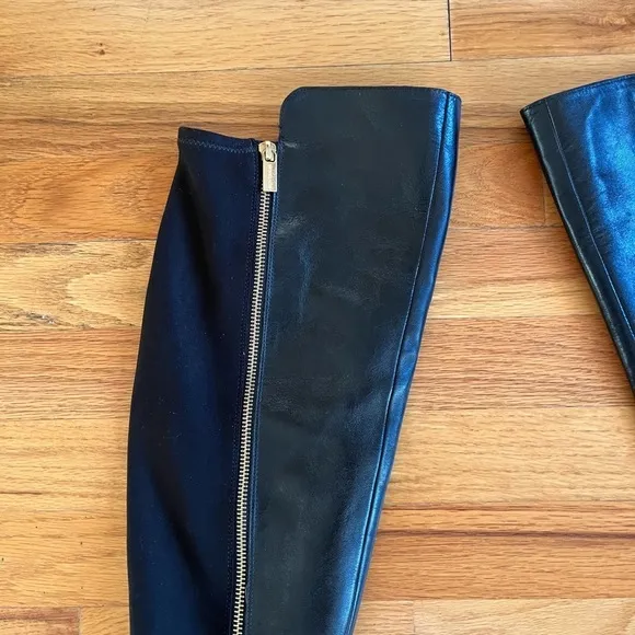 MICHAEL KORS Bromley Over the Knee Vlack Leather Boots 7