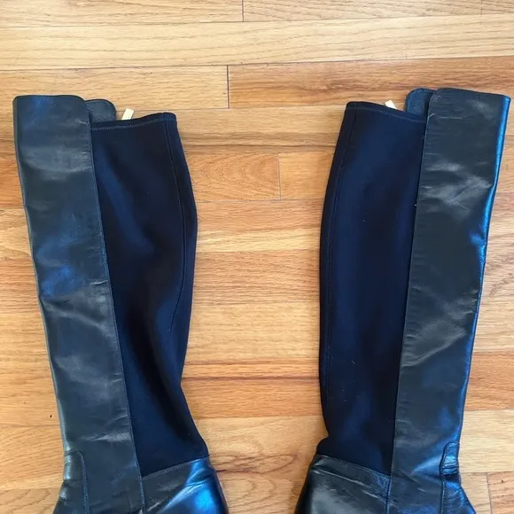 MICHAEL KORS Bromley Over the Knee Vlack Leather Boots 7