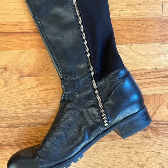 MICHAEL KORS Bromley Over the Knee Vlack Leather Boots 7