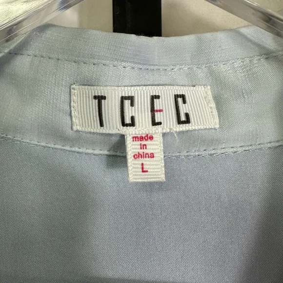 NWOT TCEC Puff Sleeve Midi Dress - Light Blue - Size Large