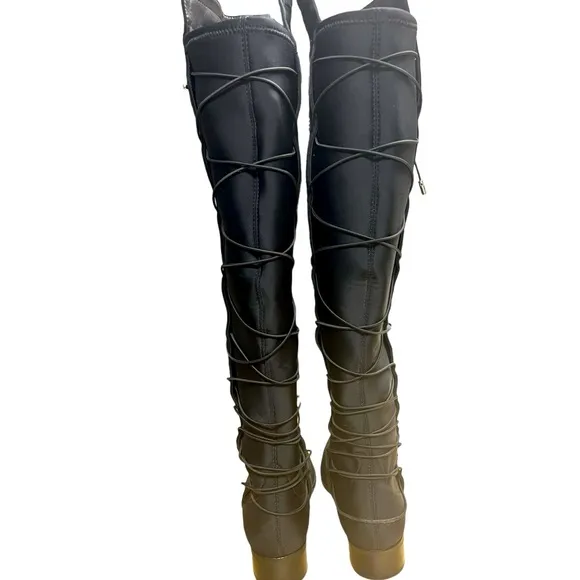 Schutz brand over the knee suede boots w/ lace up the back size 7.5 leather